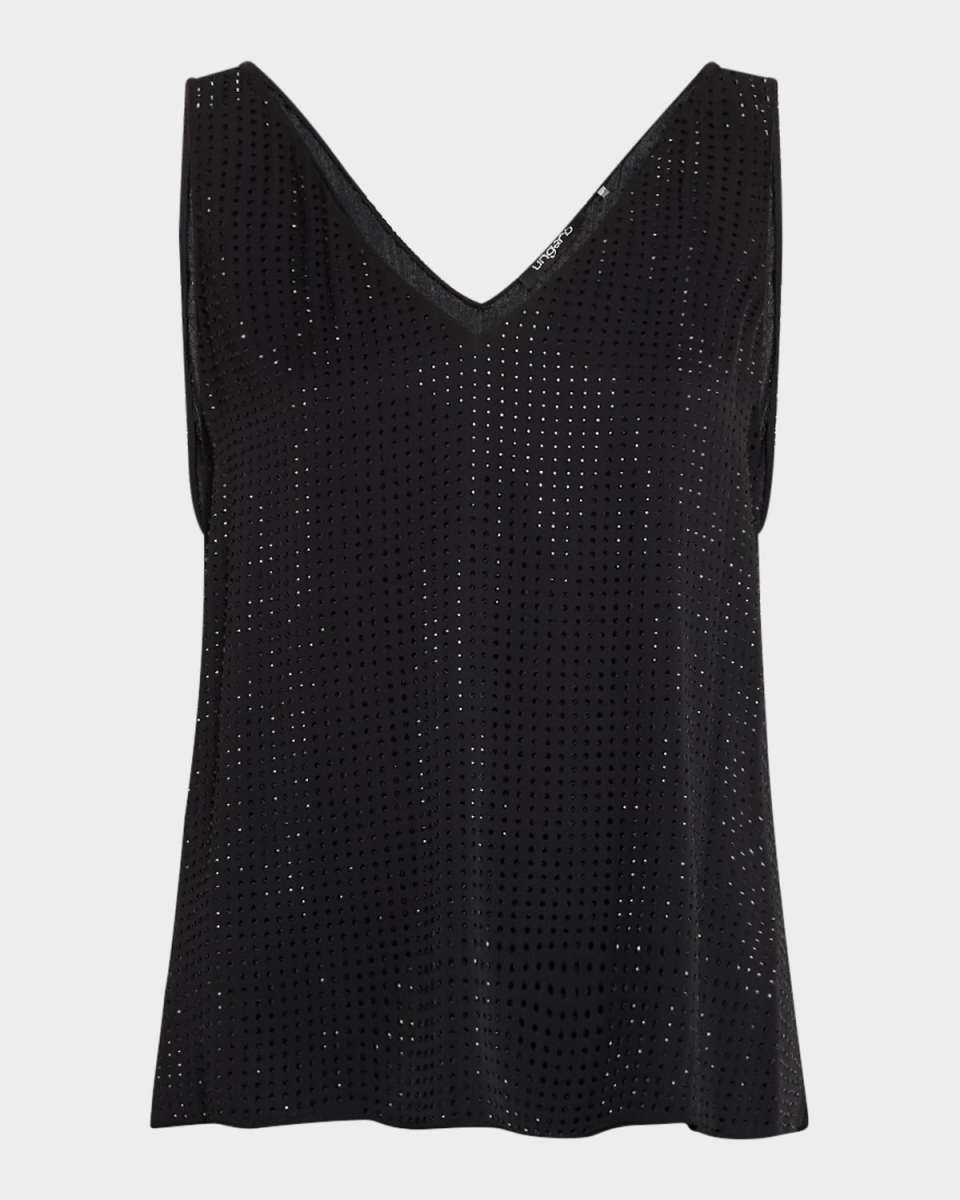 Sleeveless Rhinestone Blous